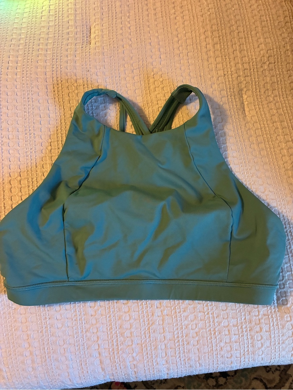 lululemon athletica High-Neck Sports Bra in Teal Green